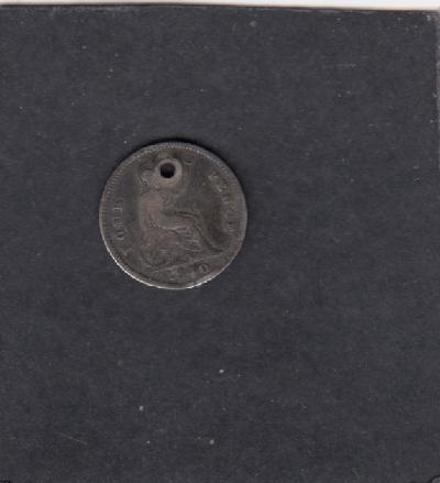 Beschrijving: 3 Pence  VICTORIA  Log